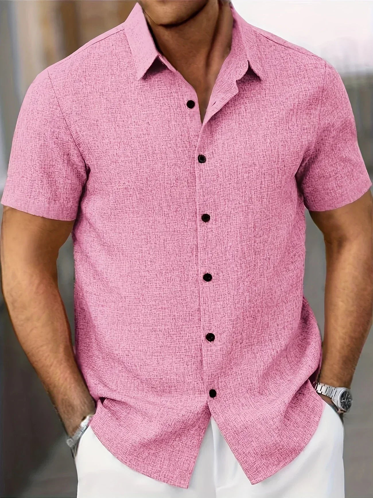 Lenoir™ | Lightweight short-sleeve shirt in a linen blend