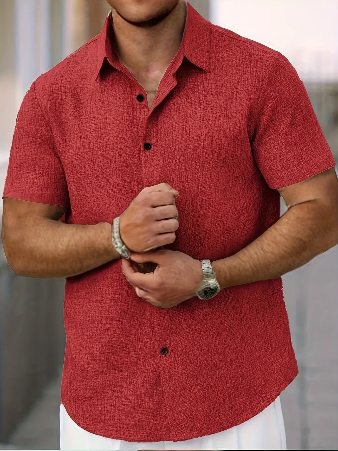 Lenoir™ | Lightweight short-sleeve shirt in a linen blend
