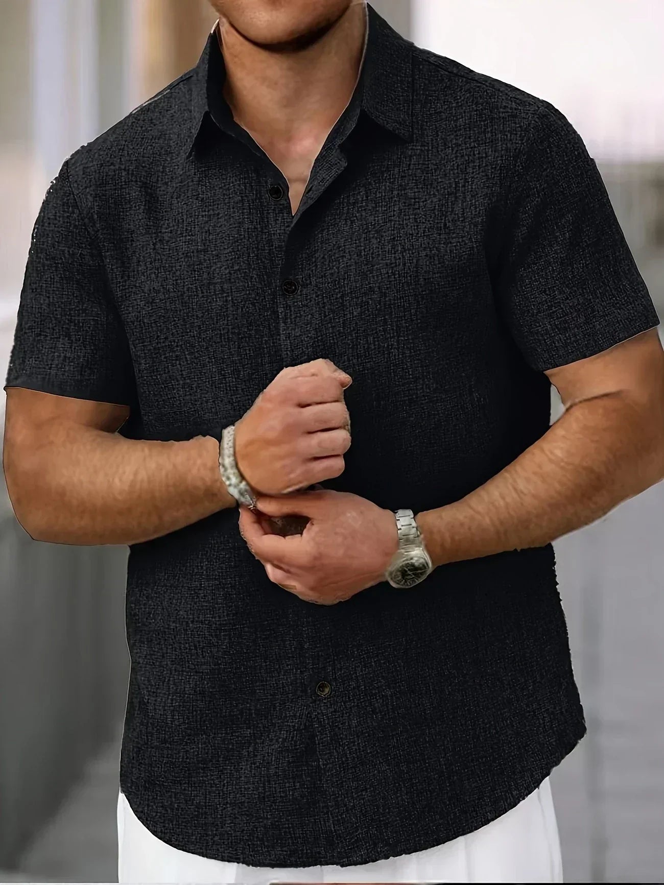 Lenoir™ | Lightweight short-sleeve shirt in a linen blend