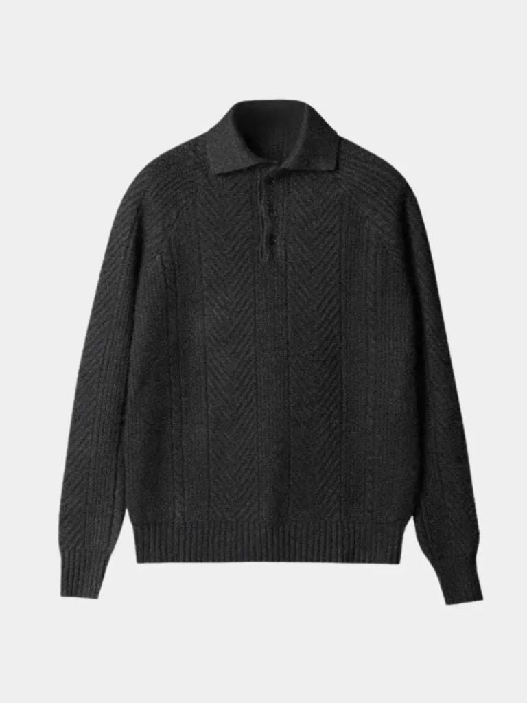 Long Sleeve Polo Sweater - Alder & Voss