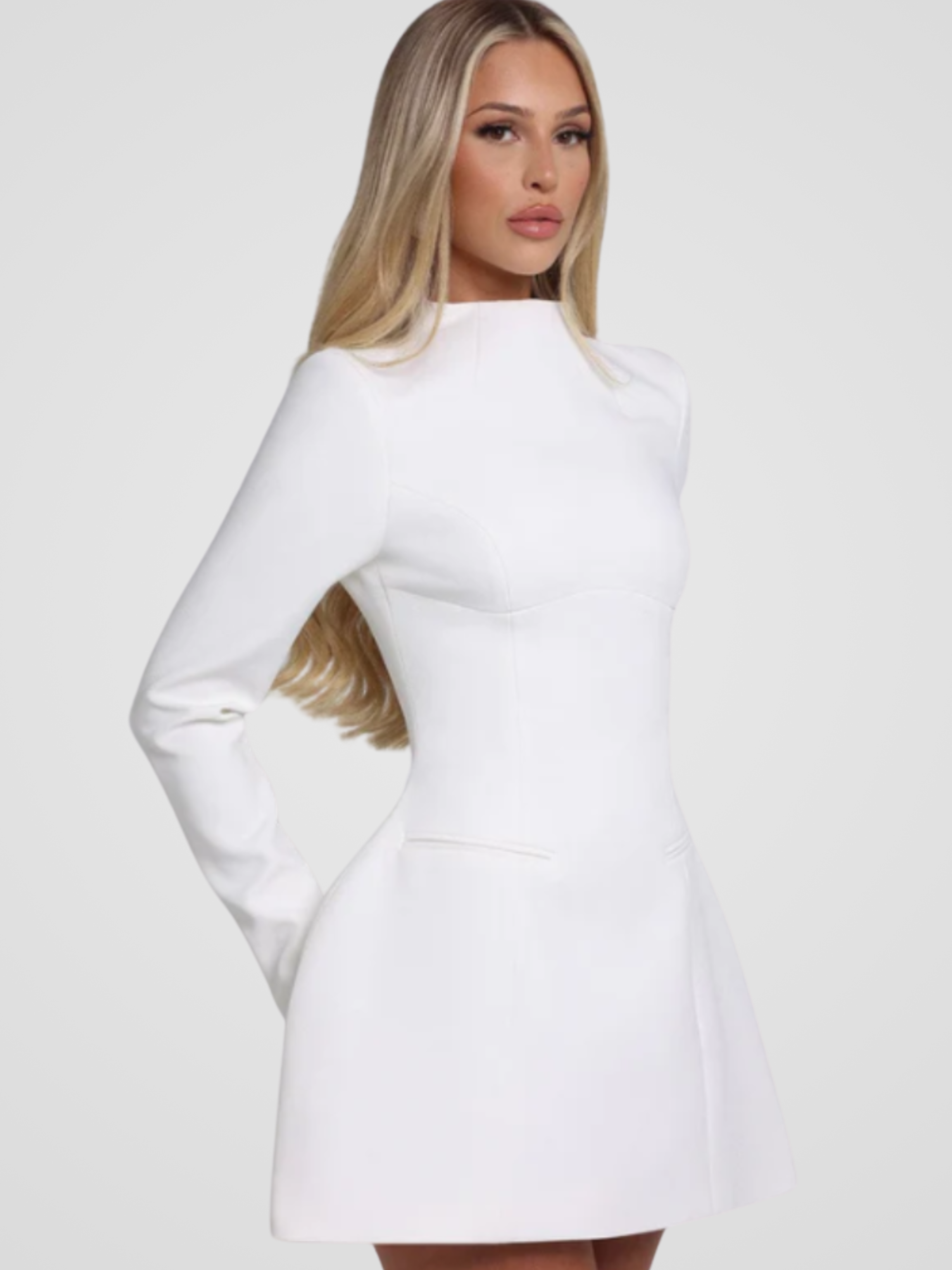 VICTORIA SCULPTED MINI DRESS