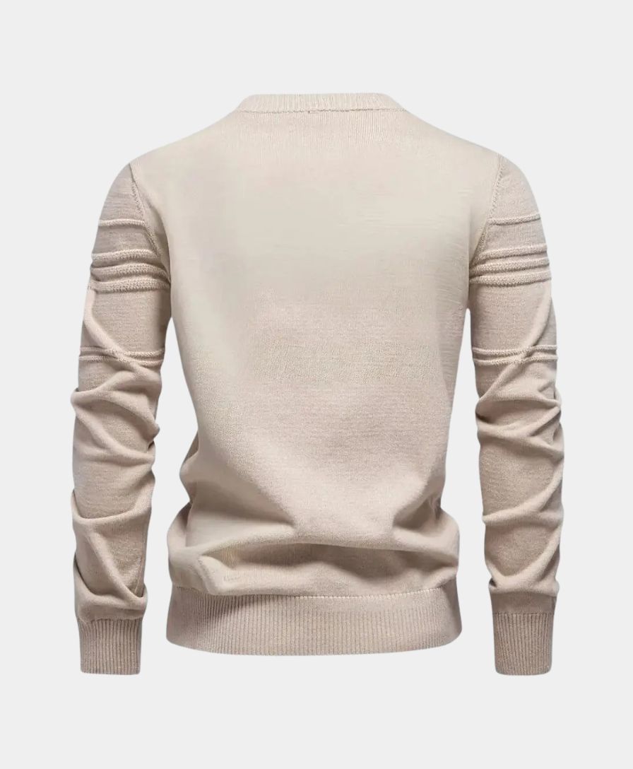 Knitted Striped Cotton Sweater - Alder & Voss