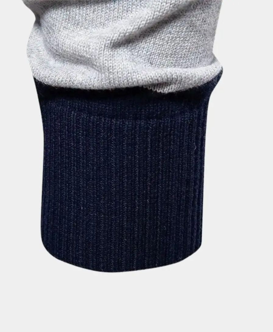 Colorful Hooded Sweatshirt with Half-Zip - Alder & Voss