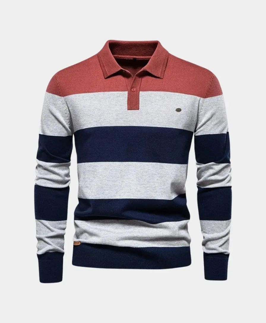 Colorful Hooded Sweatshirt with Half-Zip - Alder & Voss