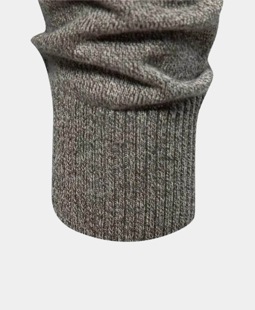 Knitted Cotton Sweater with High Collar - Alder & Voss