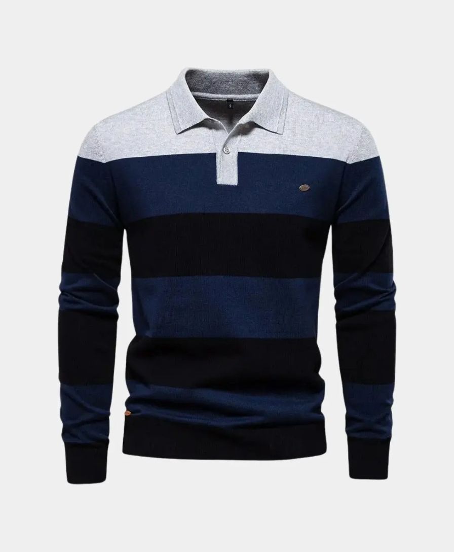 Colorful Hooded Sweatshirt with Half-Zip - Alder & Voss