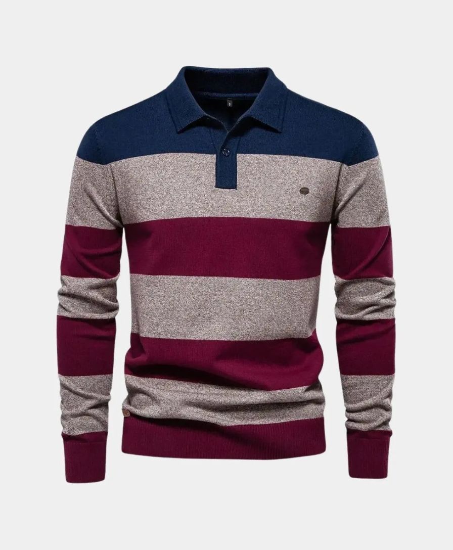 Colorful Hooded Sweatshirt with Half-Zip - Alder & Voss