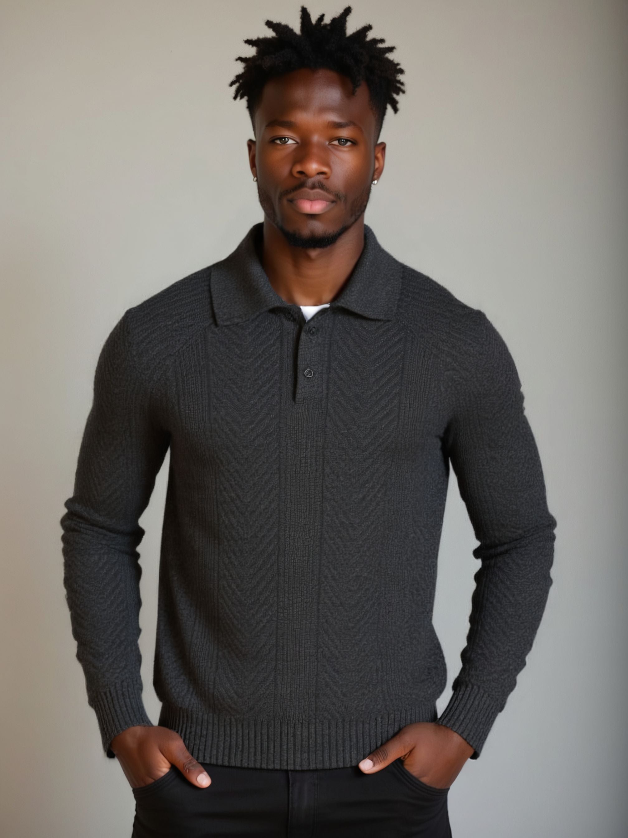Long Sleeve Polo Sweater - Alder & Voss