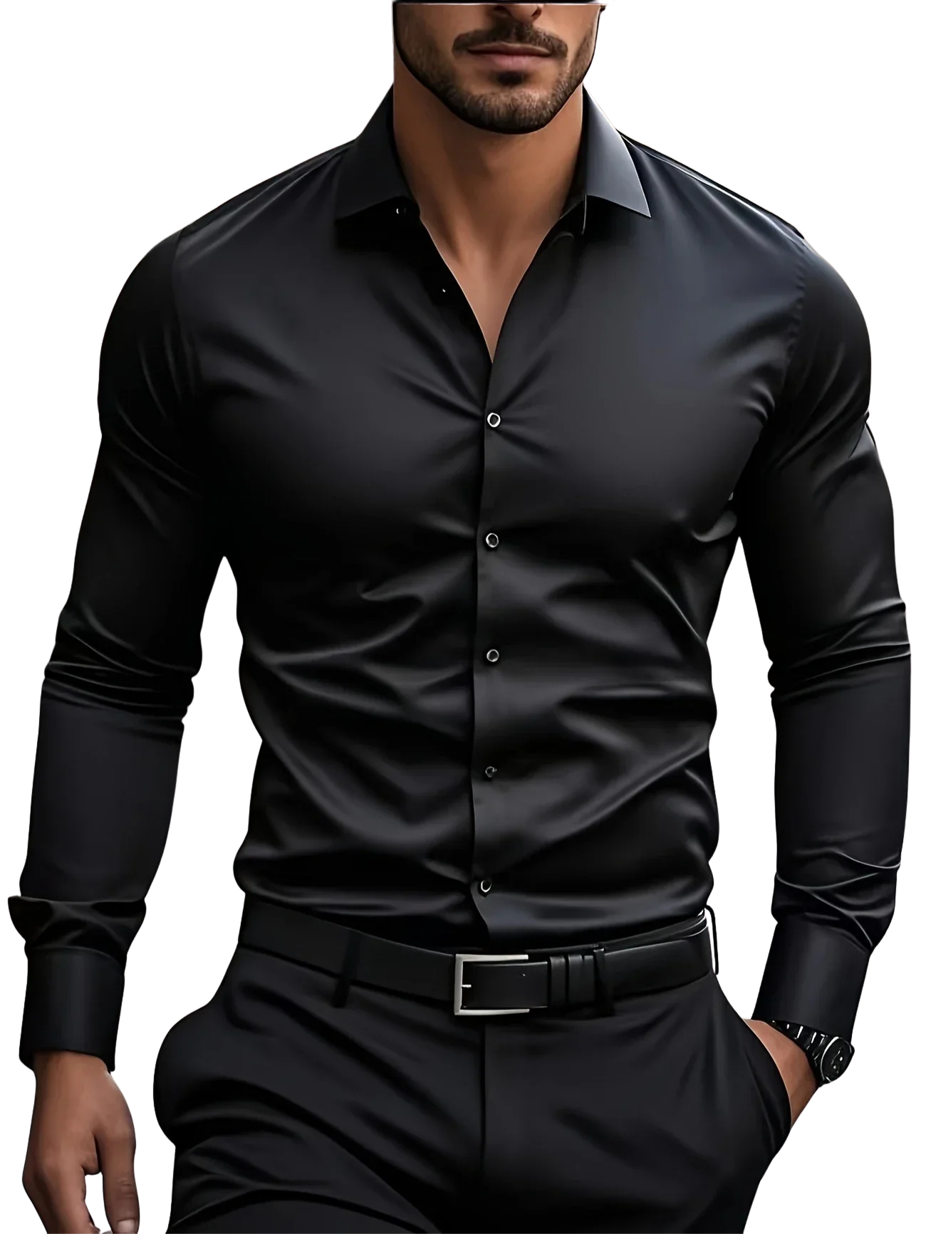 Lenoir™ | Elegant long-sleeve shirt with buttons