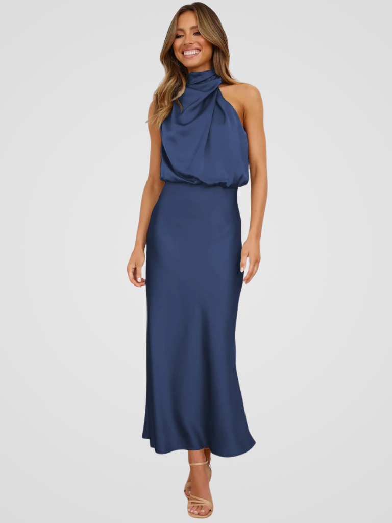 AURA DRAPE MIDI DRESS