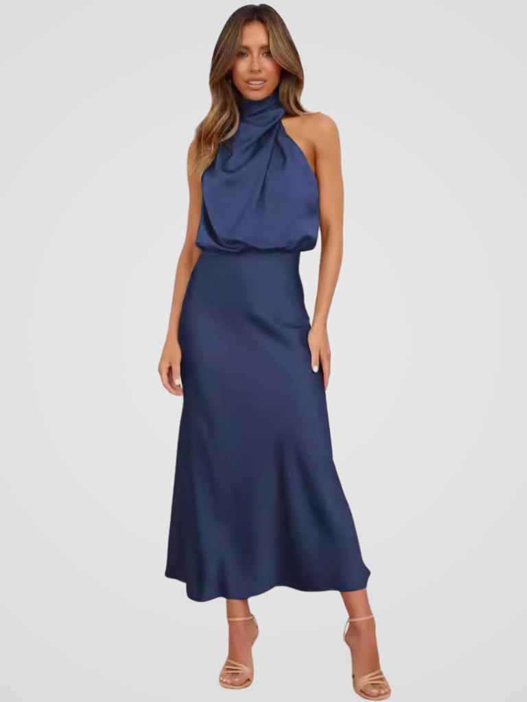 AURA DRAPE MIDI DRESS
