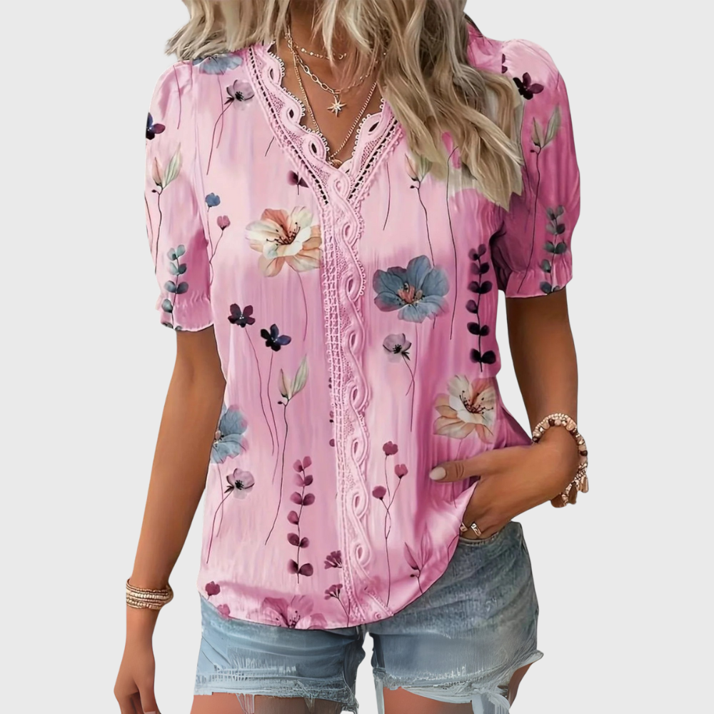 Emily - Elegant blouse with V-neck