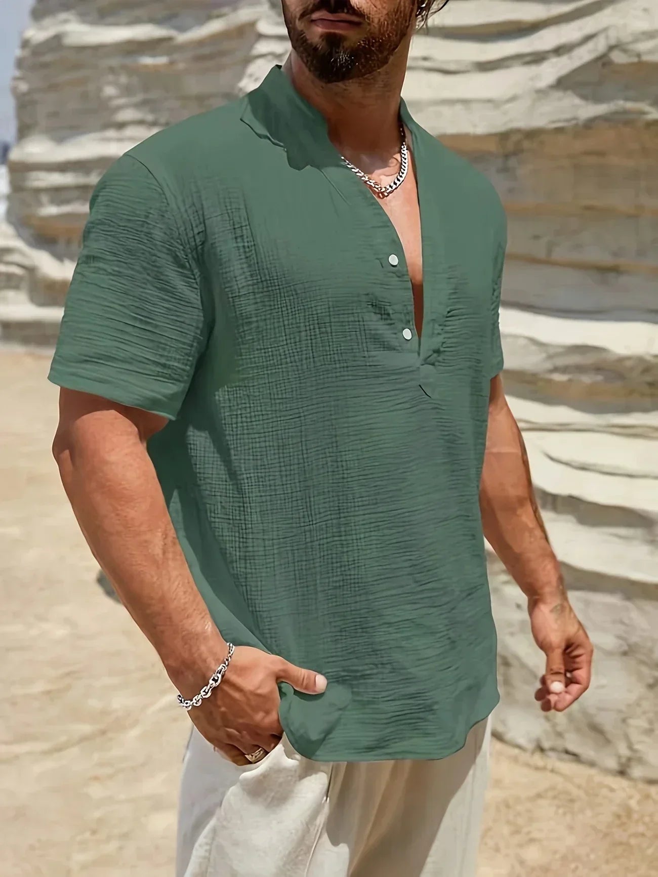 Lenoir™ | Elegant Summer Shirt with High Collar