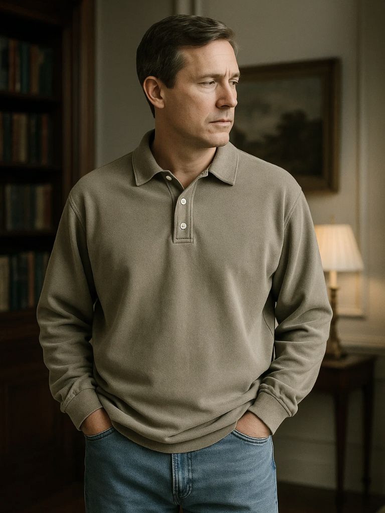 Canyon Mist Long Sleeve Polo – Alder & Voss