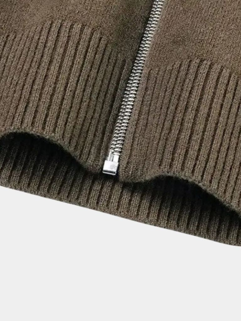 Cashmere Zip Sweater Knit Turtleneck - Alder & Voss