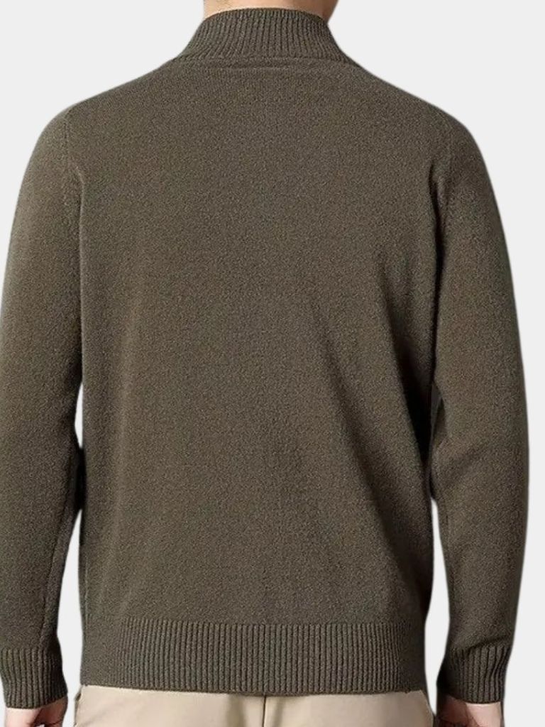 Cashmere Zip Sweater Knit Turtleneck - Alder & Voss