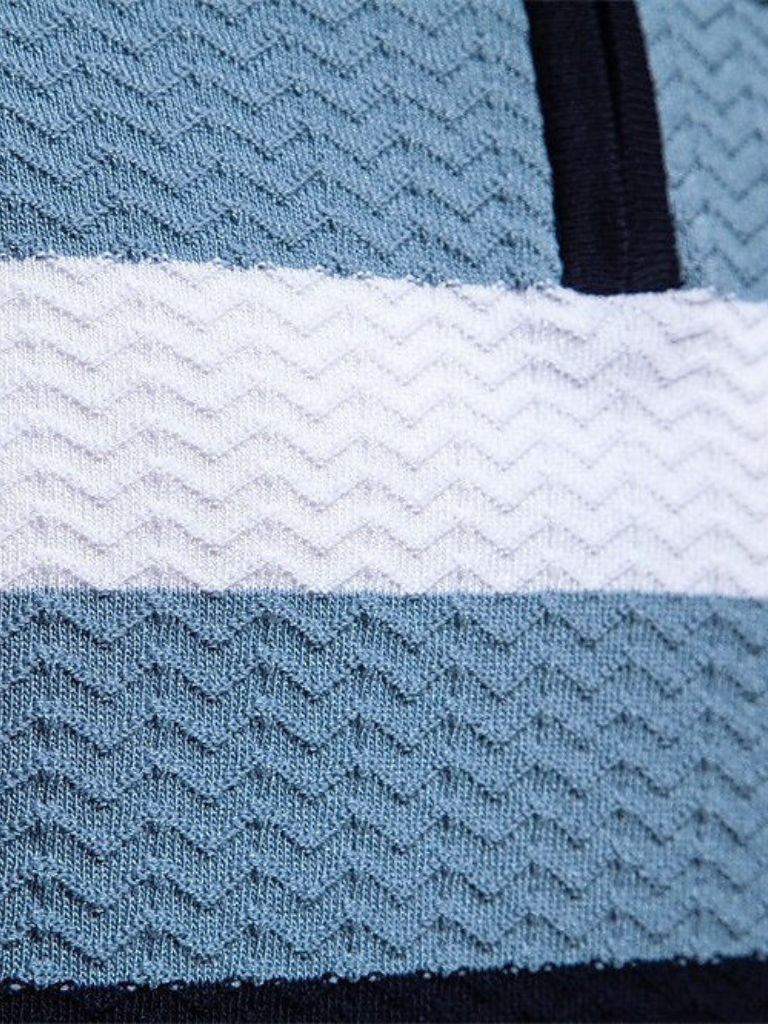 Classic Fitted Polo with Zip Collar and Short Sleeves - Alder & Voss