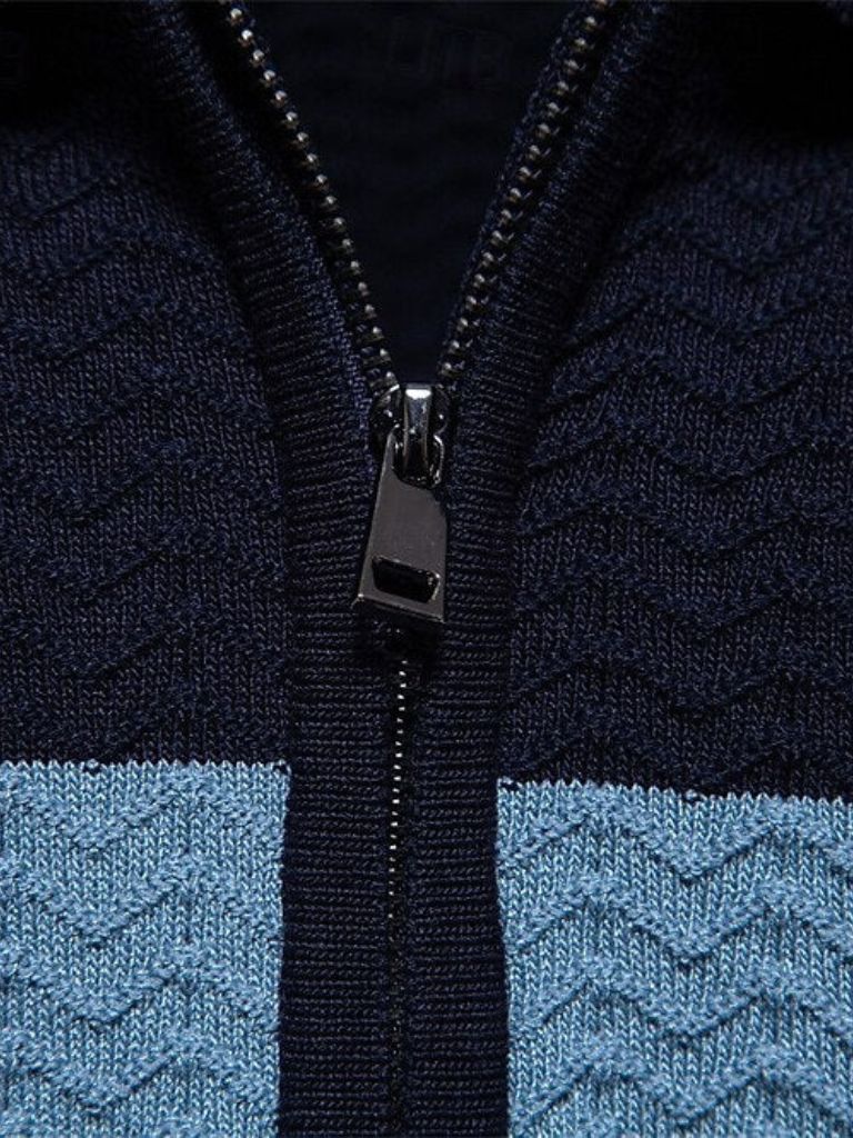 Classic Fitted Polo with Zip Collar and Short Sleeves - Alder & Voss