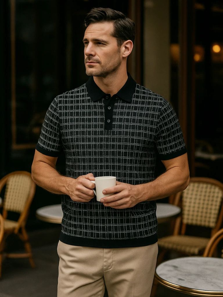 Classic Black Knit Polo - Alder & Voss