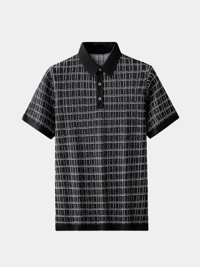 Classic Black Knit Polo - Alder & Voss