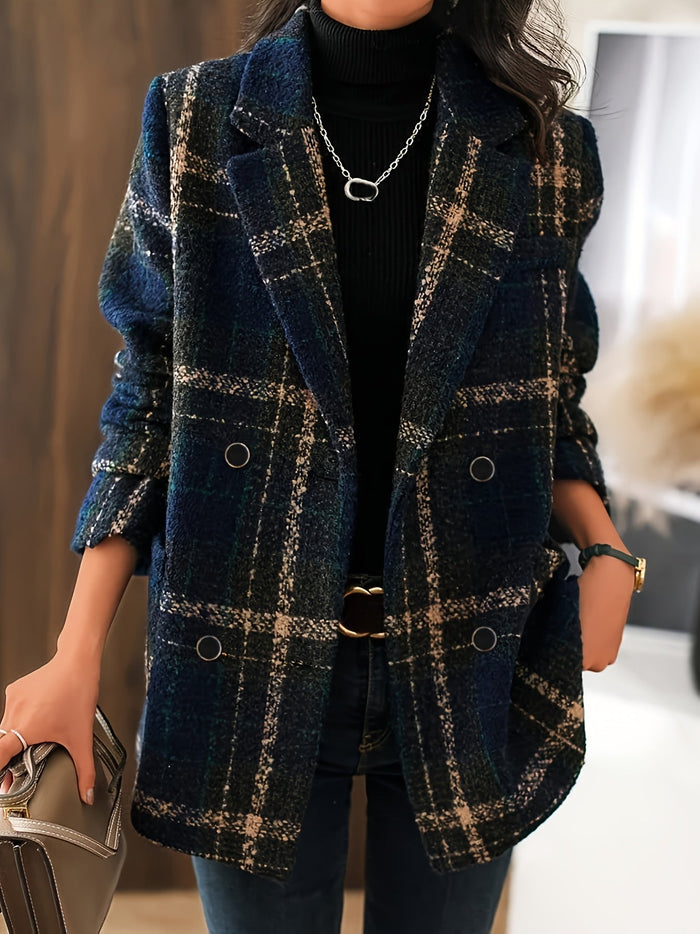 Kavina - Classic Checked Wool Coat
