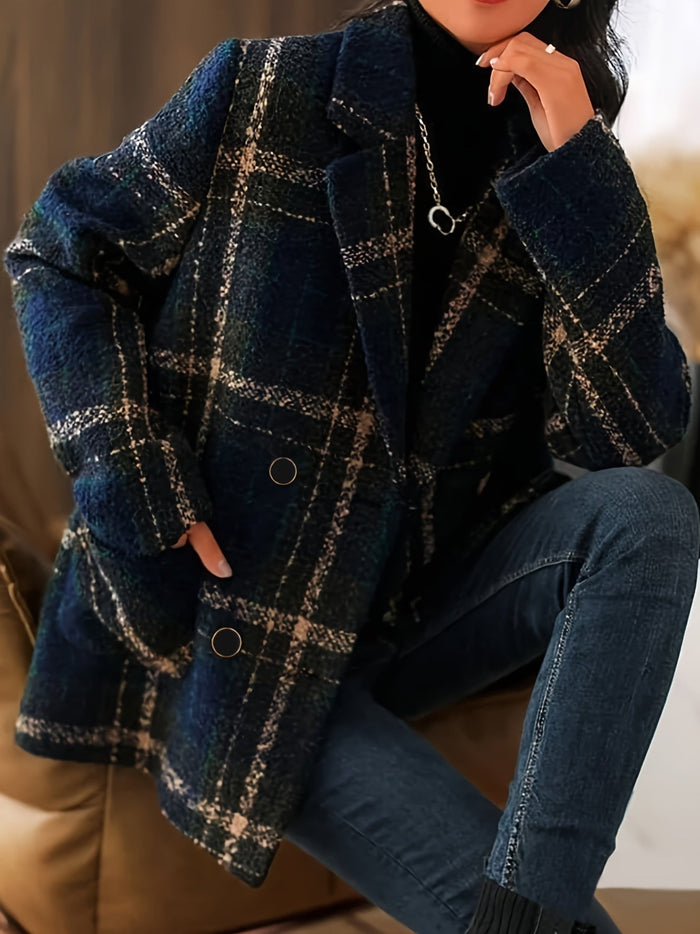 Kavina - Classic Checked Wool Coat
