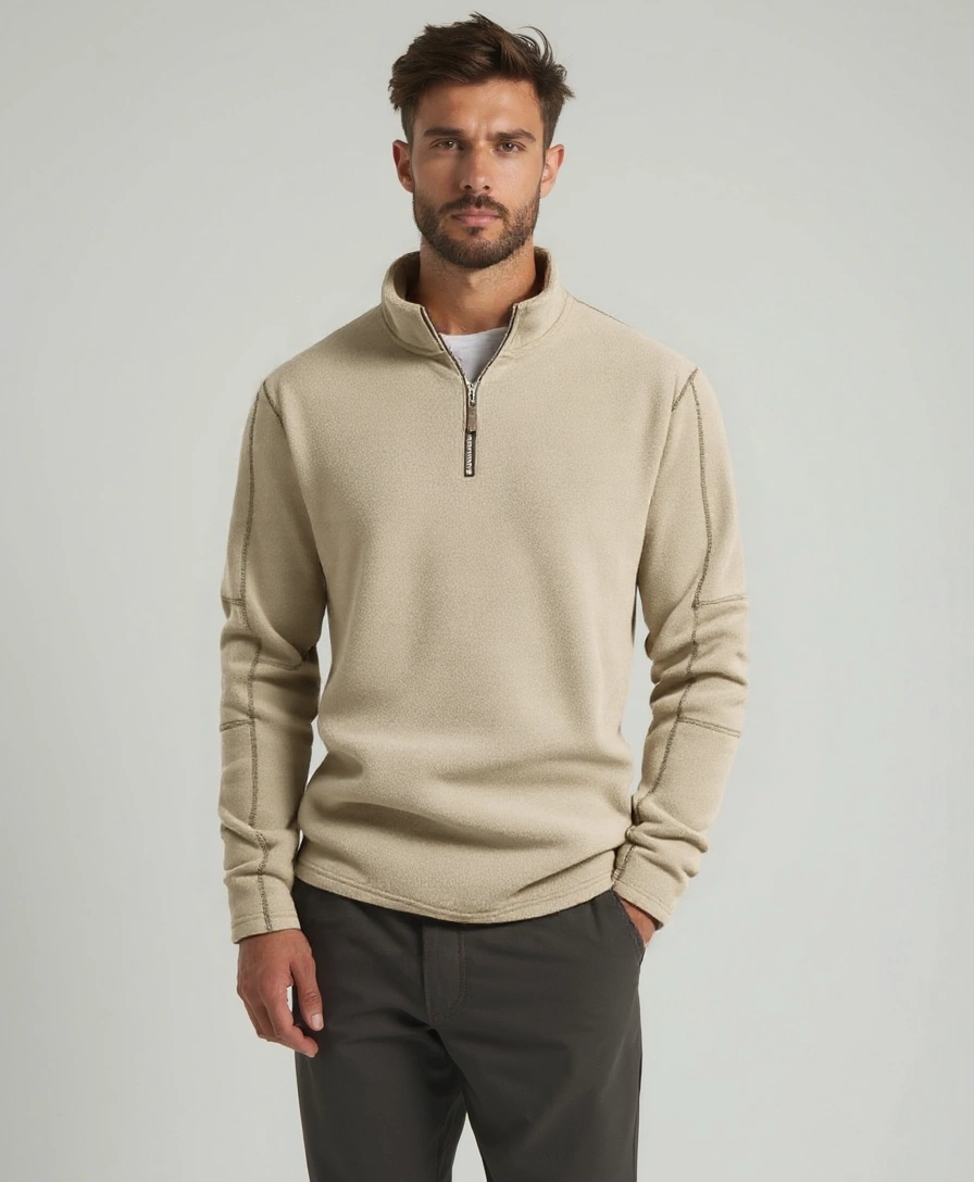 High Neck Zip Sweater Alpine - Alder & Voss