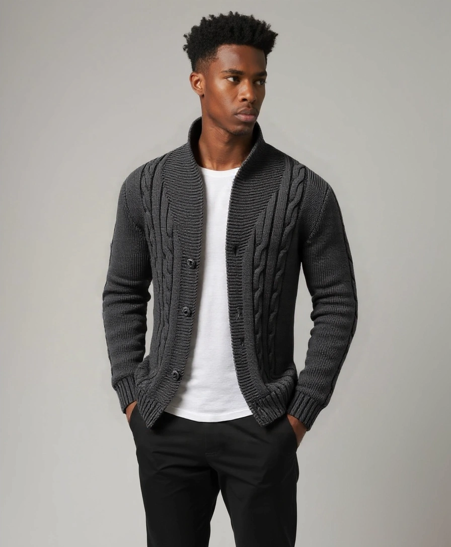 Elegant Knitted Cardigan for Men - Alder & Voss