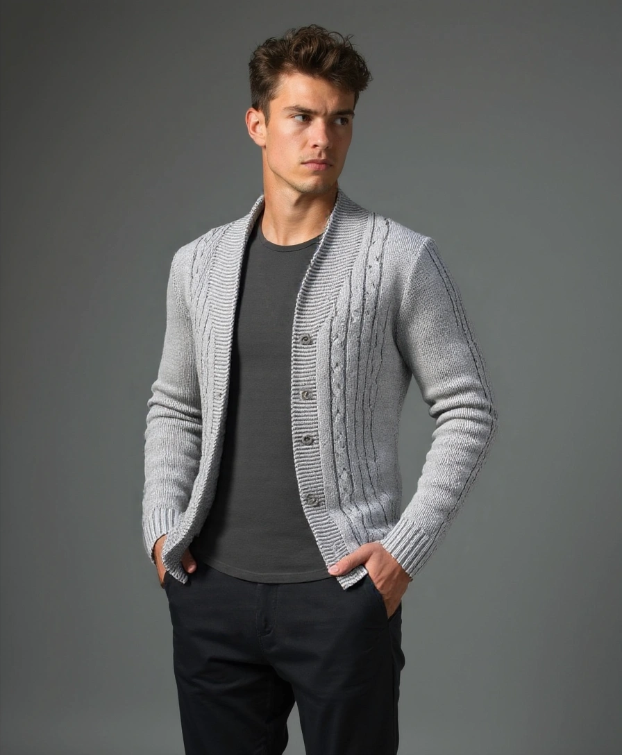 Elegant Knitted Cardigan for Men - Alder & Voss