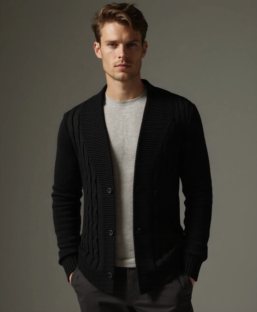 Elegant Knitted Cardigan for Men - Alder & Voss