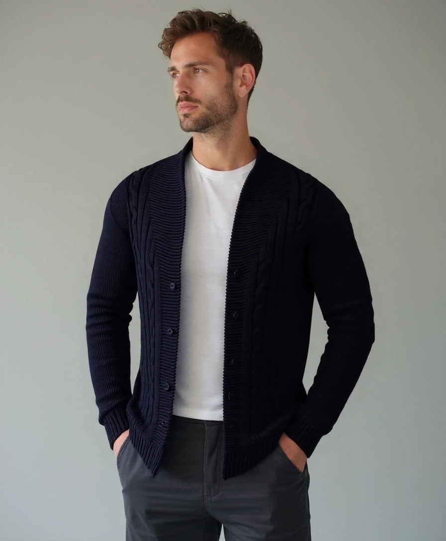 Elegant Knitted Cardigan for Men - Alder & Voss