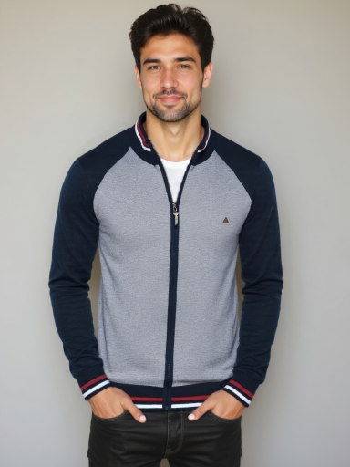 High-Zip Color Block Cardigan - Alder & Voss