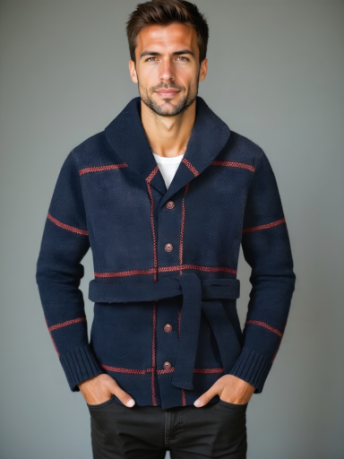 Knitted Coat with Belt Rome - Alder & Voss