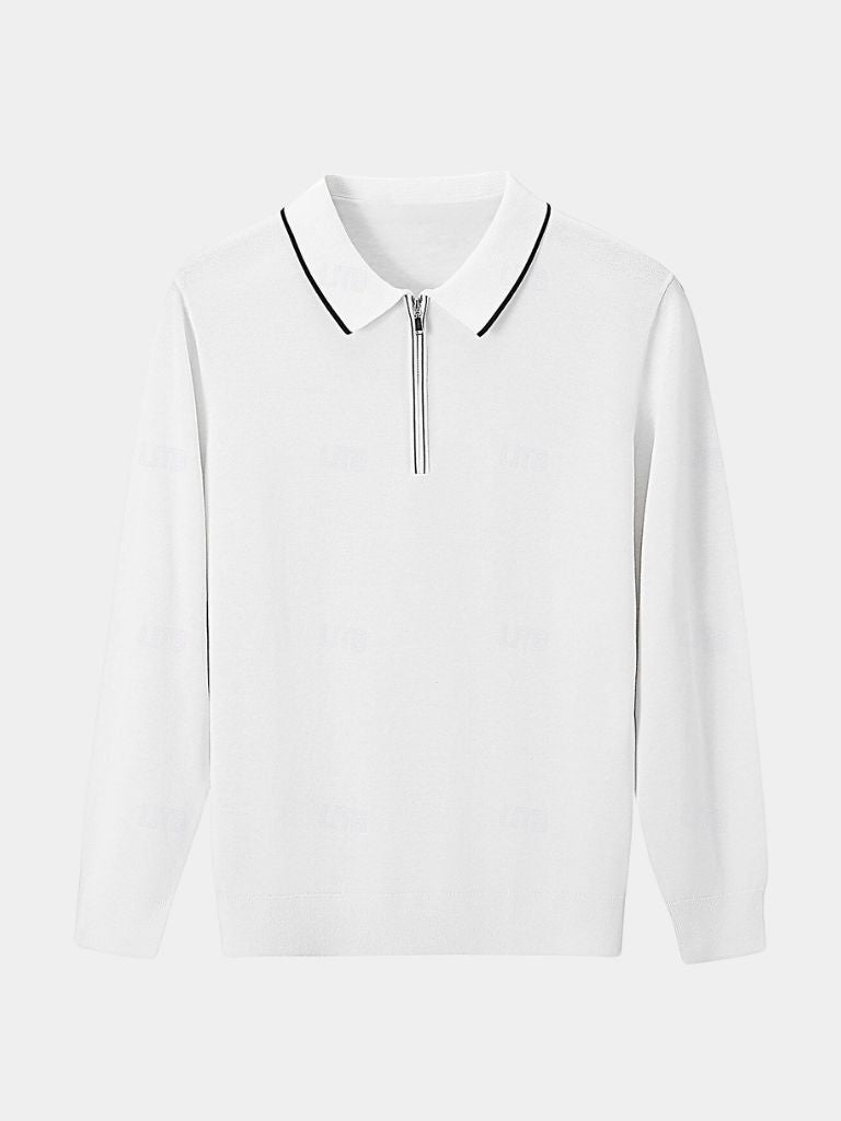 Ivory Elite Long Sleeve Polo – Alder & Voss
