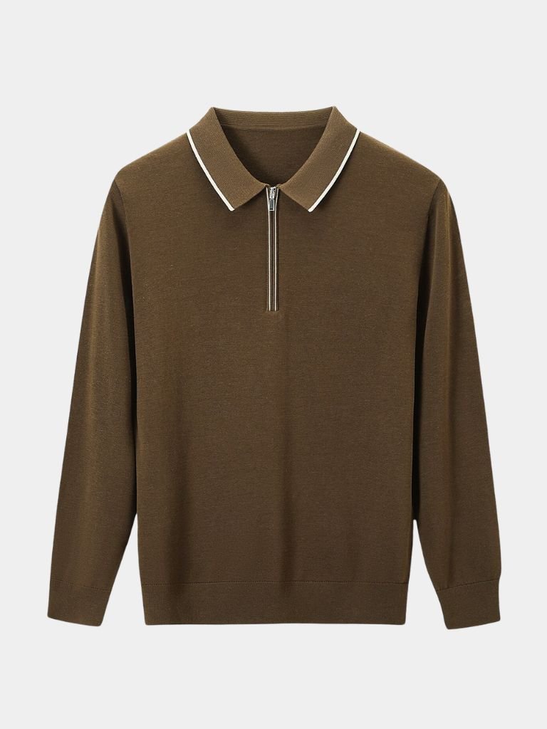 Ivory Elite Long Sleeve Polo – Alder & Voss