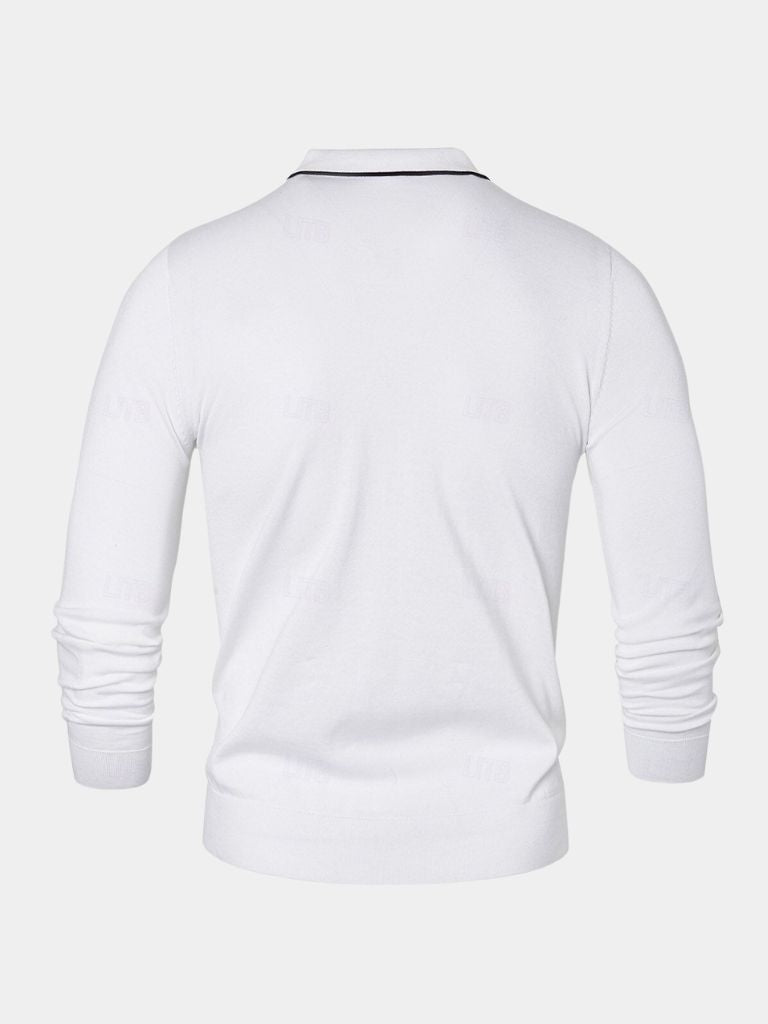Ivory Elite Long Sleeve Polo – Alder & Voss