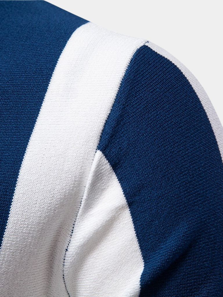 Navy Striped Polo - Alder & Voss