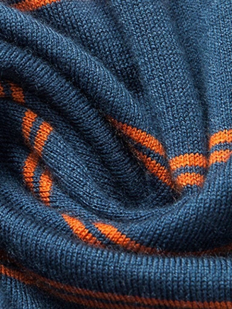 Navy Striped Polo at Sunset - Alder & Voss