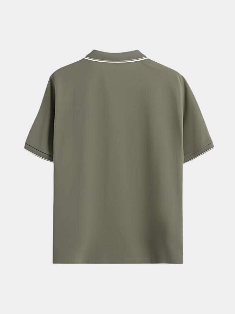 Timeless Black V-Neck Polo - Alder & Voss