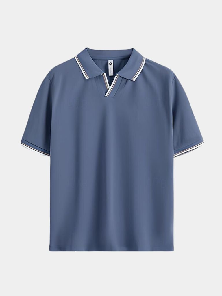 Timeless Black V-Neck Polo - Alder & Voss