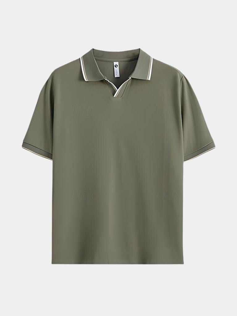 Timeless Black V-Neck Polo - Alder & Voss