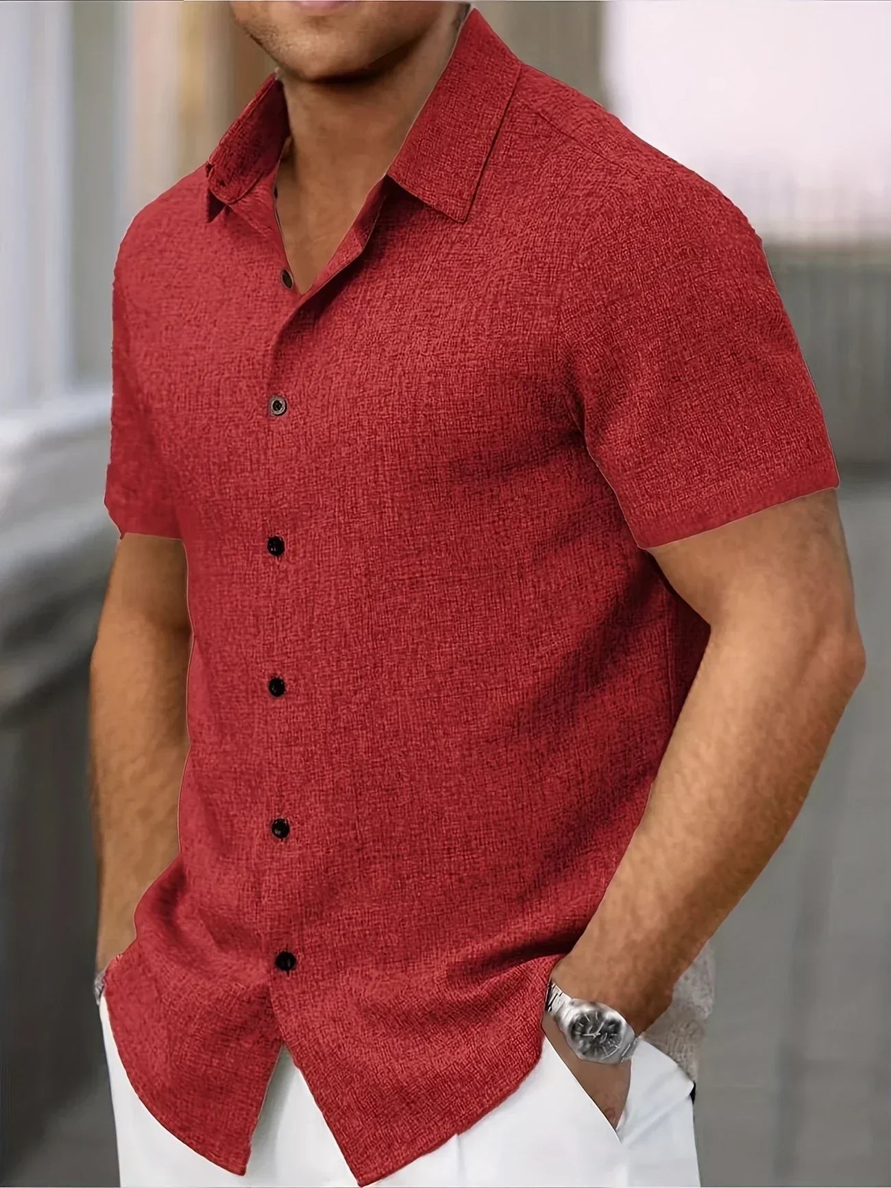 Lenoir™ | Lightweight short-sleeve shirt in a linen blend
