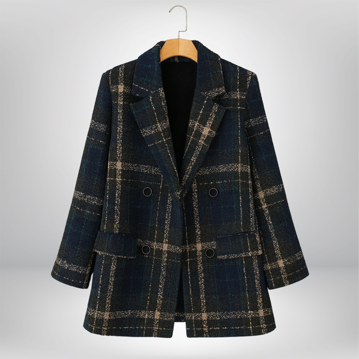 Kavina - Classic Checked Wool Coat