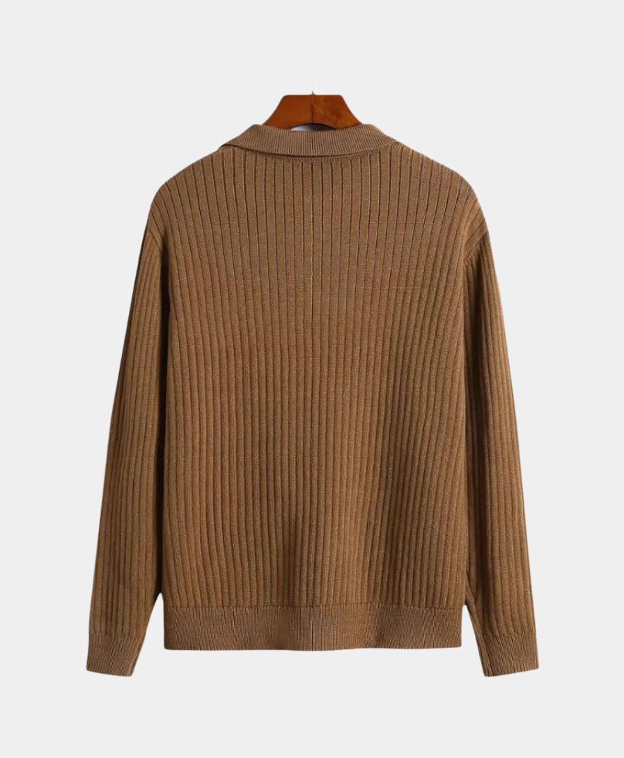 Polyester Sweater with V-Neck - Alder & Voss