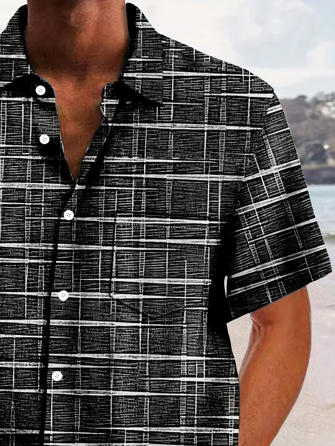 Lenoir™ | Elegant shirt with striped and checked pattern