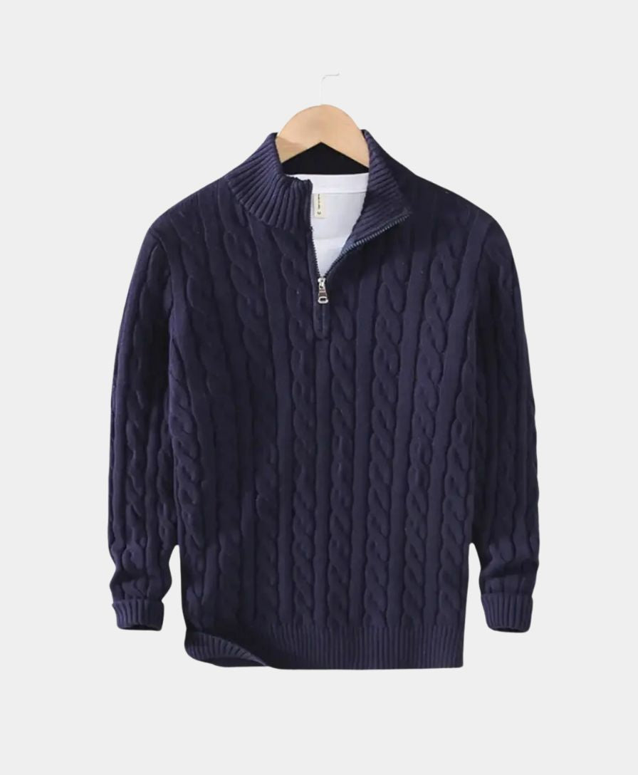 Essential Zip Collar Sweater - Alder & Voss