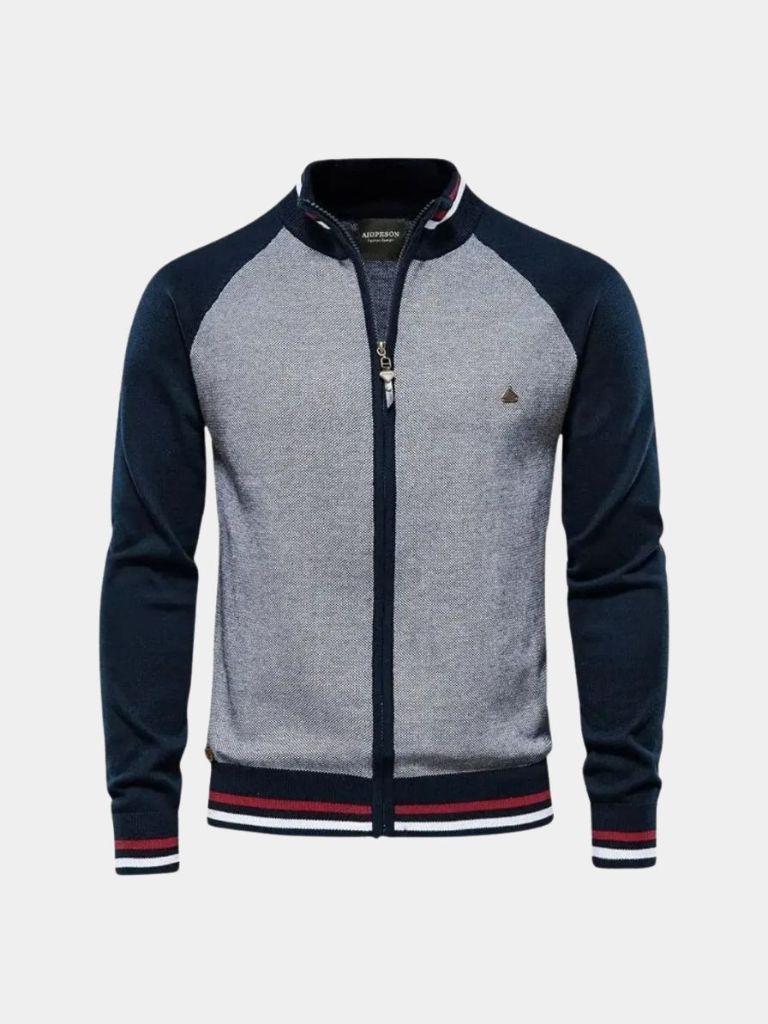 High-Zip Color Block Cardigan - Alder & Voss