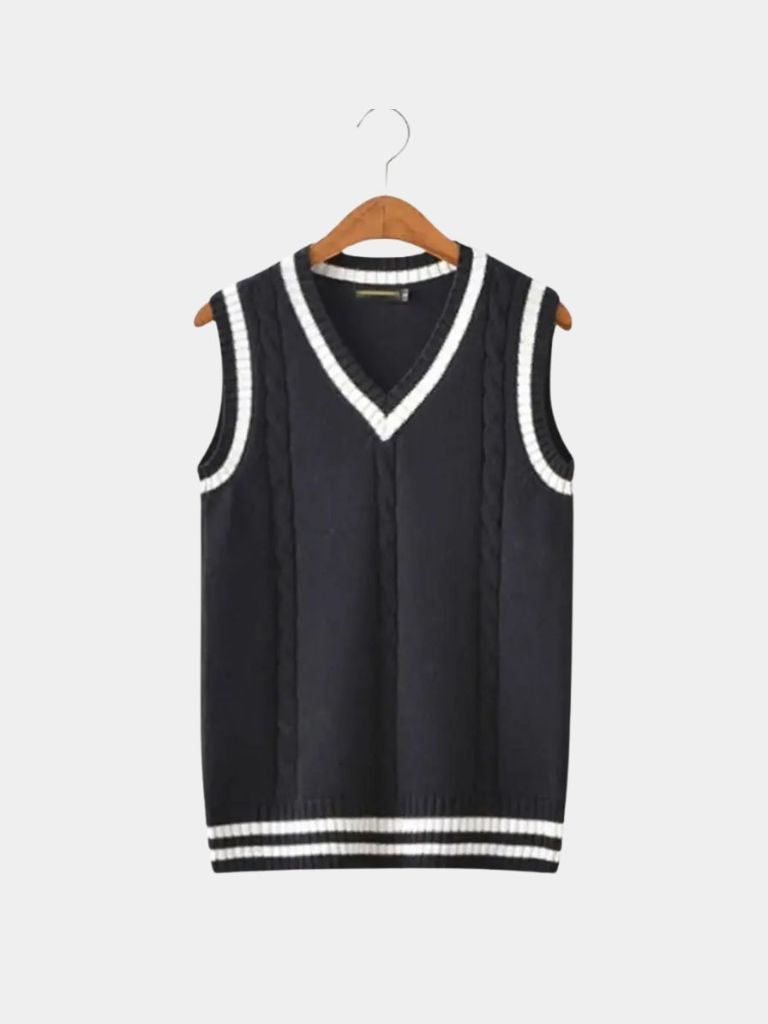 Elegant Knit Vest with V-Neck - Alder & Voss
