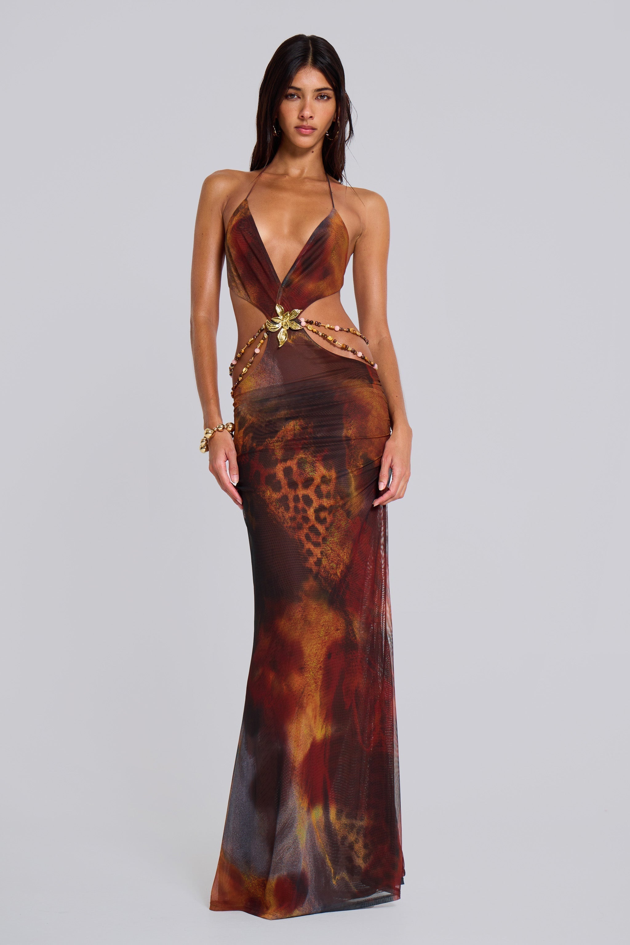 Maxi Jungle Dress Whiskey