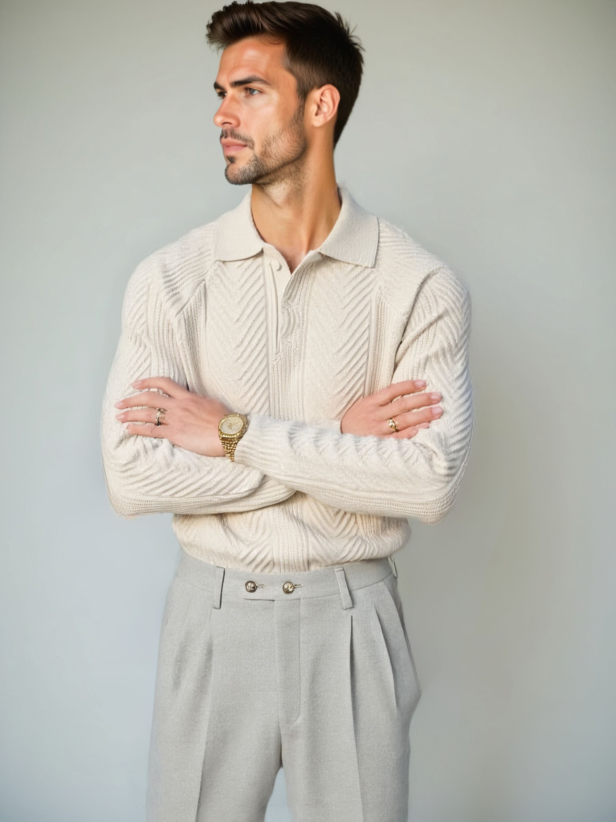 Long Sleeve Polo Sweater - Alder & Voss